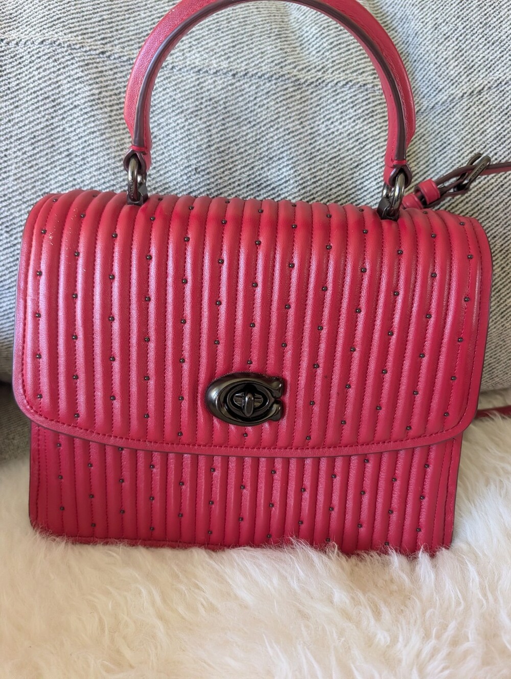 COACH Parker red crossbody bag style  #76081